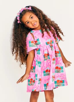 Miniatura VESTIDO FLORES NA JANELA ROSA 1