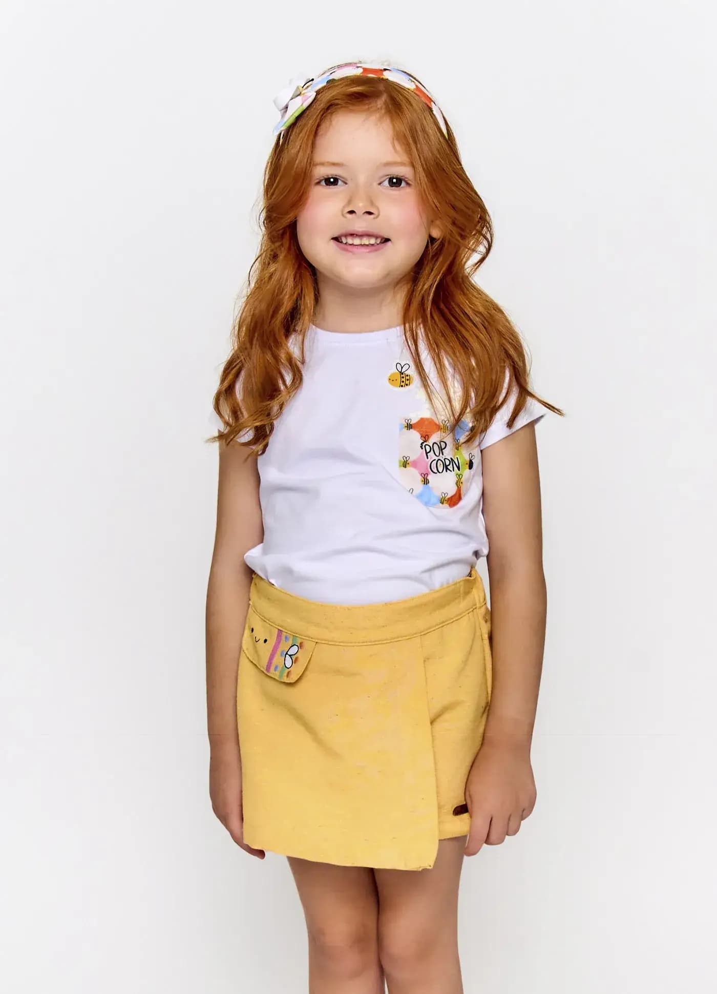 SHORT-SAIA ABELHINHAS AMARELO 