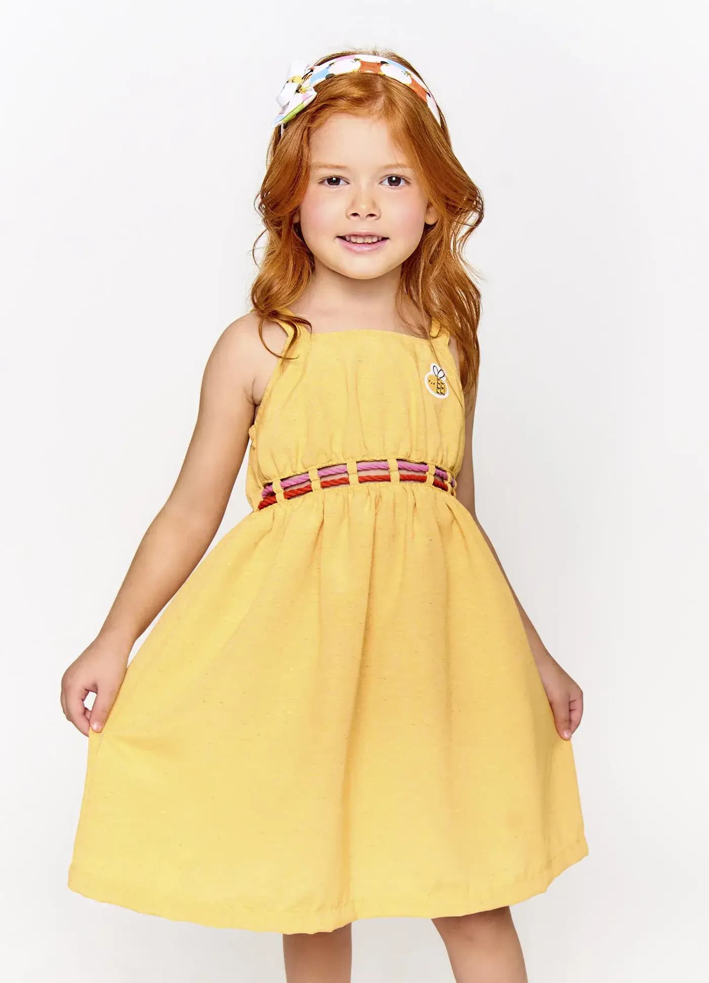 VESTIDO ABELHINHAS AMARELO 2