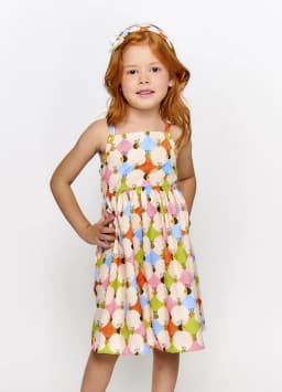 Miniatura VESTIDO ABELHINHAS ROSA E OFF WHITE  1