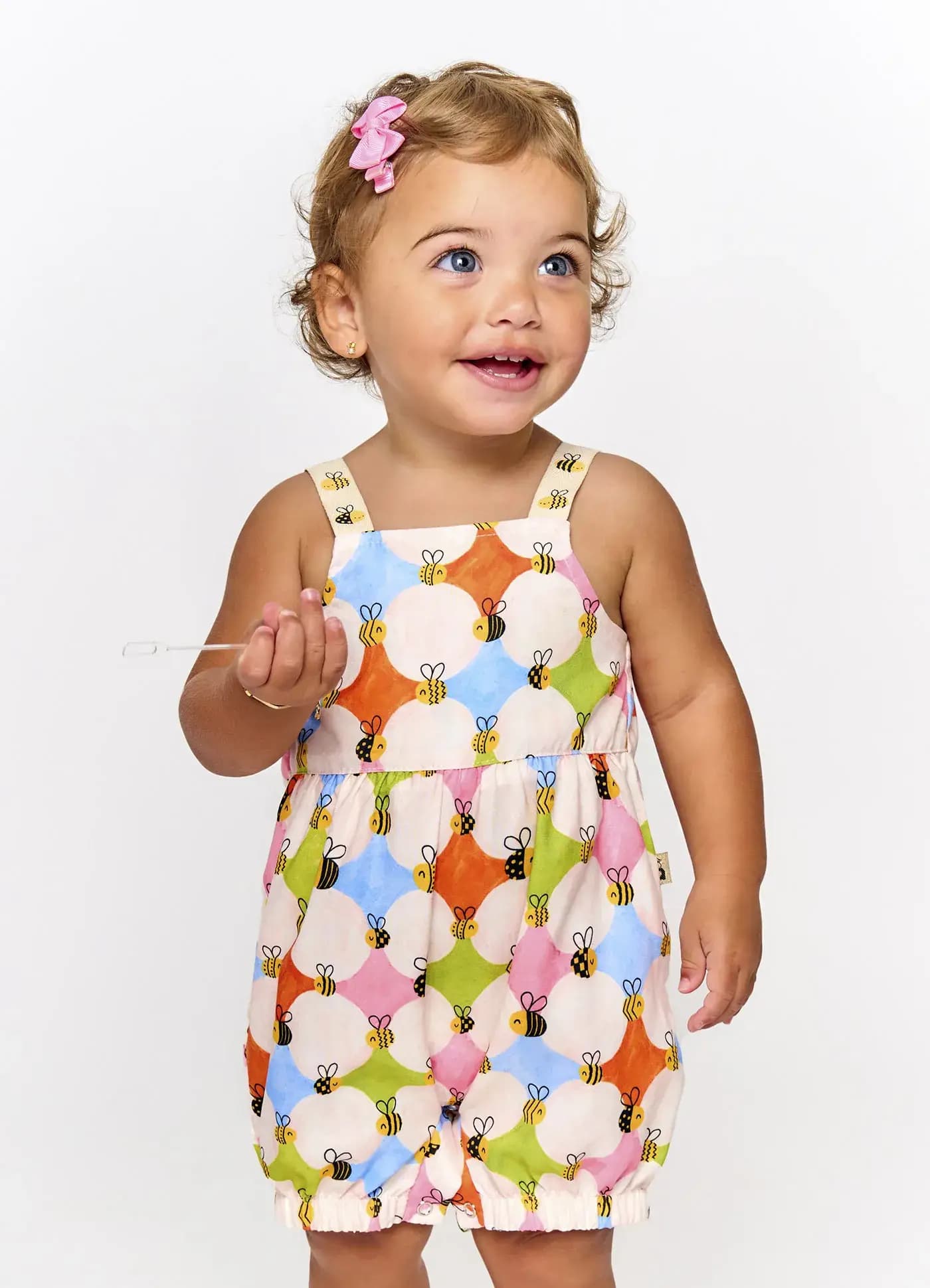 PIMPAO ABELHINHAS ROSA E OFF WHITE 