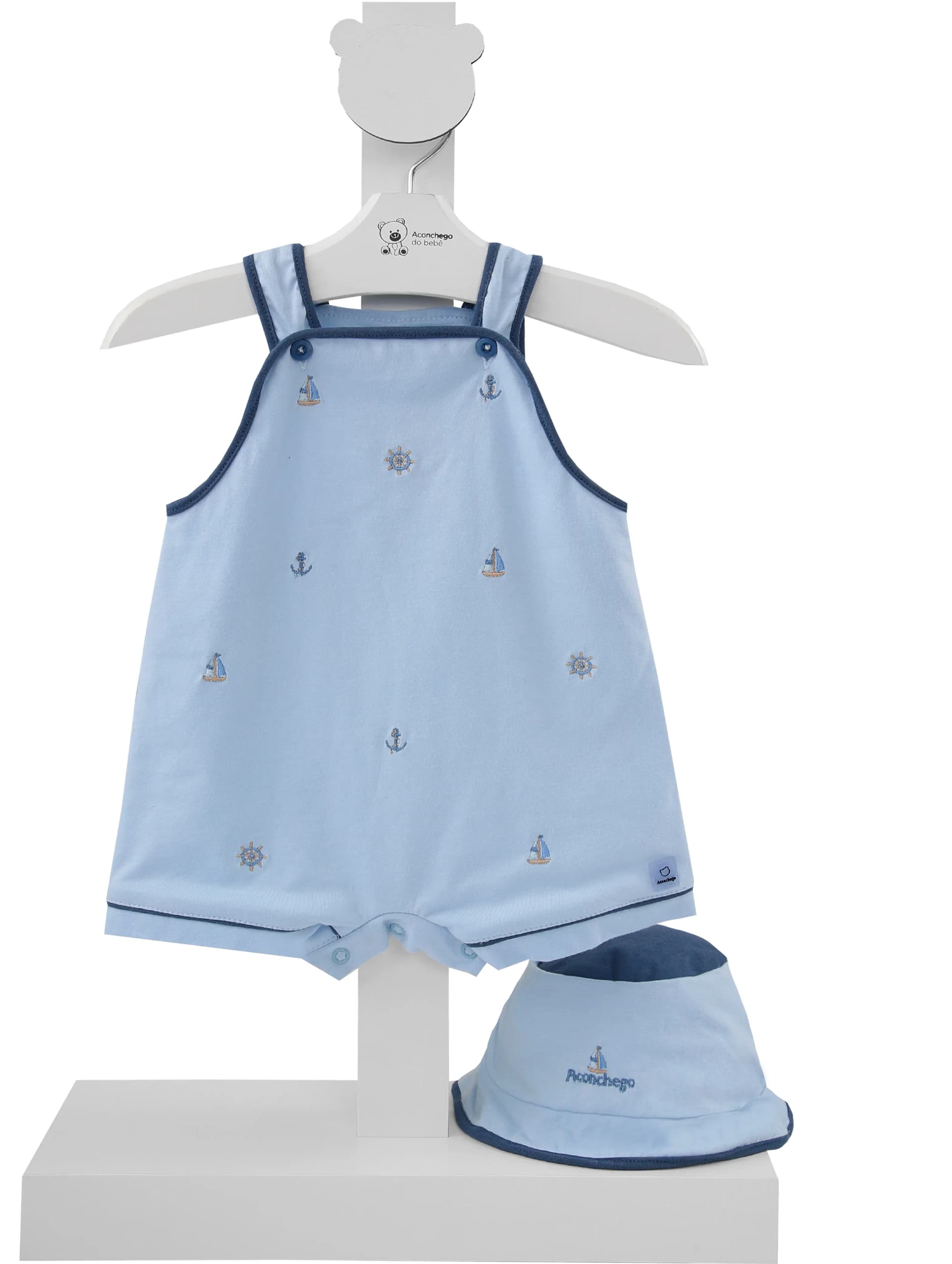 MACACAO CURTO SEM MANGA ACONCHEGO C/ CHAPEU / AZUL /