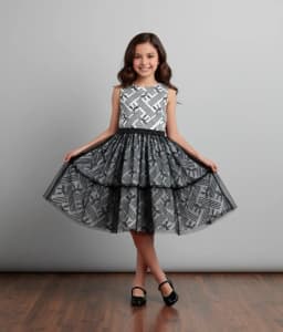 Miniatura VESTIDO EM TECIDO ACETINADO COM SAIA EM TULE 1