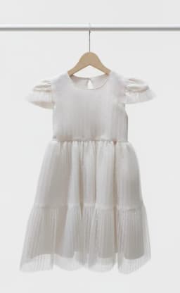 Miniatura VESTIDO FESTA CATTAI  OFF WHITE EM TECIDO TULE COM POA 2
