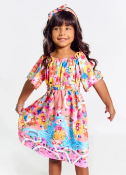 Miniatura VESTIDO ALPHABETO EM TECIDO 100% ALGODAO 1