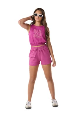 Miniatura CJ.JUV REGATA M/M C/ REF. E ELÁSTICO CINTURA E SHORTS MOLETINHO C/ BOLSO CARGO E CORDÃO  1