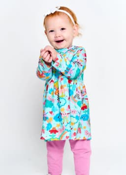 Miniatura CONJ VESTIDO C/ CALC ALPHABETO BB FEM LAVANDA 62120 1