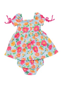 Miniatura VESTIDO E CALCINHA FLORESCER EM TECIDO AZUL  3