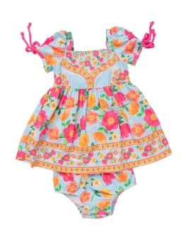 Miniatura VESTIDO E CALCINHA FLORESCER EM TECIDO AZUL  2