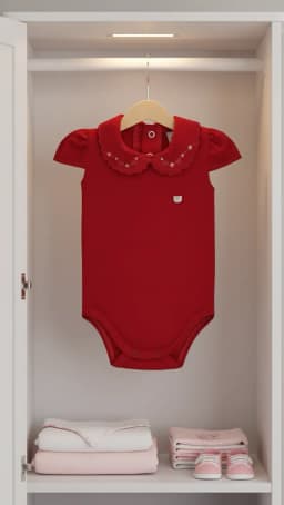Miniatura BODY ACONCHEGO SUEDINE PEROLA / VERMELHO 1