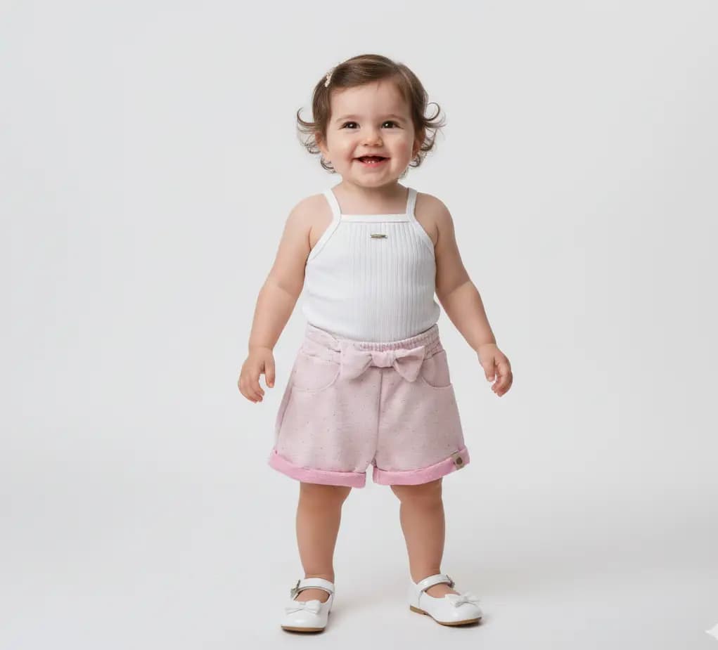 SHORTS ACONCHEGO MOLETINHO FEMININO / ROSA BOTONE